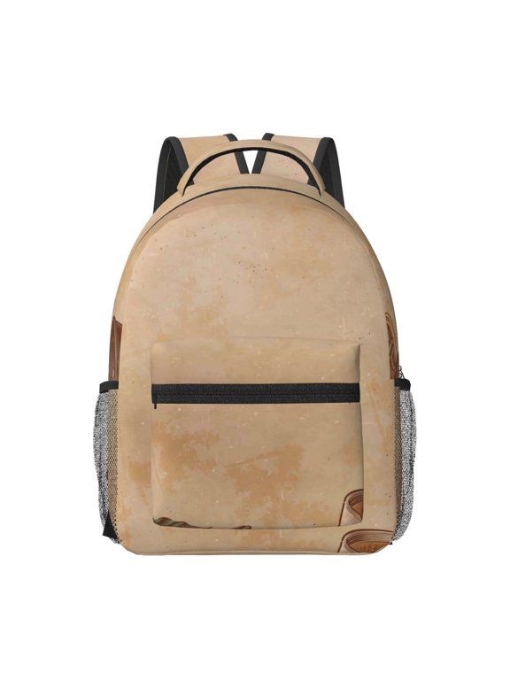 Engraved Coffee On Kraft Paper Print Backpack for School,15.6 inch Laptop Back Pack for High School and College Students, Waterproof Computer Bookbag-One Size