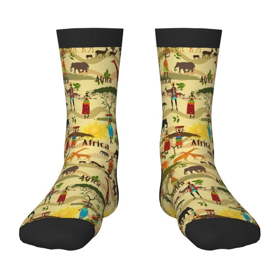 Honeii Ethnic African Print Children's Colorful Socks,Unisex Kids and Toddlers' Cushioned Sock,Kids Athletic Crew Socks,for Everyday Wear and Sports