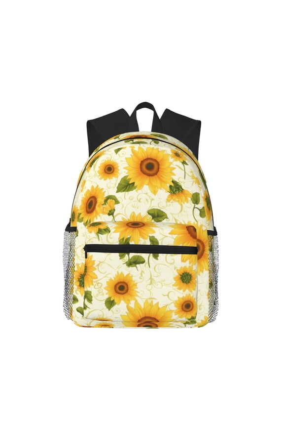 European-style Pattern Sunflower Print School Backpack,Casual Lightweight Travel Rucksack Daypack,Backpacks for College High