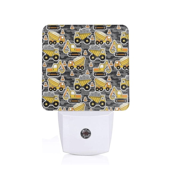 Honeii Excavator At Work Print LED Night Light with Light Sensor, Night Lights Plug Into Wall,Ideal for Bedrooms and Hallways-US