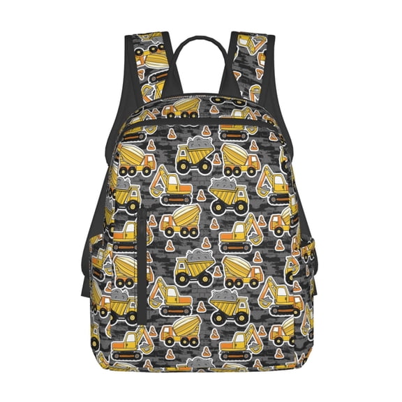 Honeii Excavator At Work Print Lightweight Backpacks,Carry on Backpack,Durable Backpack for School, Work & Travel