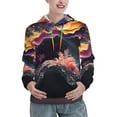 thumbnail image 1 of Honeii Explosive Fluid Splash Art Pattern Womens Oversized Hoodies Long Sleeve Sweatshirts Pullover Fall Outfits with Pocket-X-Large, 1 of 7