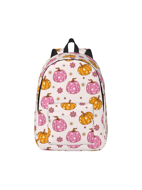 Fall 70s Groovy Hippie 1 Print Canvas College Laptop Backpack, Durable Rucksack Travel Notebook Bag School Backpack Book Bag for Men Women-Medium