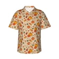thumbnail image 1 of Honeii Fall Autumn Print Men’s Hawaiian Shirt,Classic Button-Down Short Sleeve Shirt, for Beach, Vacation, and Outdoor Activities,Large, 1 of 7