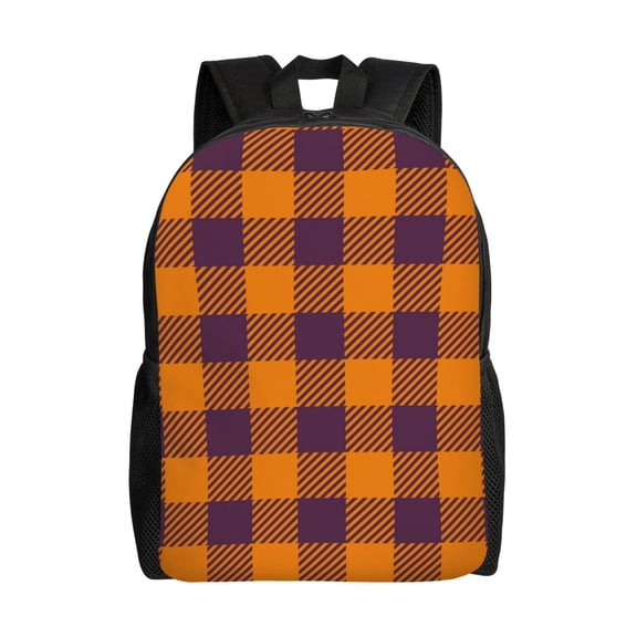 Honeii Fall Buffalo Plaid Print Laptop Backpack for Work, College, Travel, Daily Backpacks for Men Women, Sport Rucksack,Computer Bag