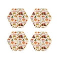 thumbnail image 1 of Honeii Fall Farm Pumpkin Print Leather Coaster Set of 4, Ideal for Safeguarding Your Furniture from Drinks Spills and Effortless Cleanup-Hexagon, 1 of 6