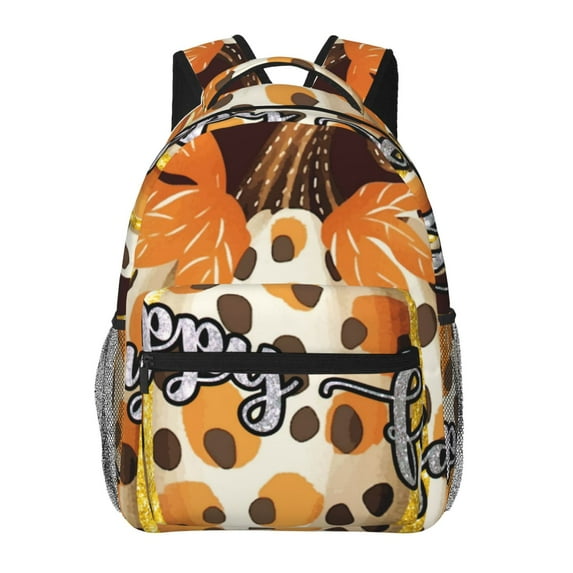 Honeii Fall Farmhouse Pumpkins Print Backpack for Both Men and Women, Basic Bookbag for College, Work, or Travel,Rucksack Computer Bag-One Size