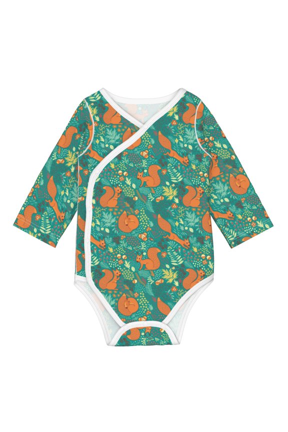 Fall Forest Squirrel for Baby Long Sleeve Bodysuits One-piece 100% Organic Cotton for Infant Baby Boys and Grils, Unisex-6 Months