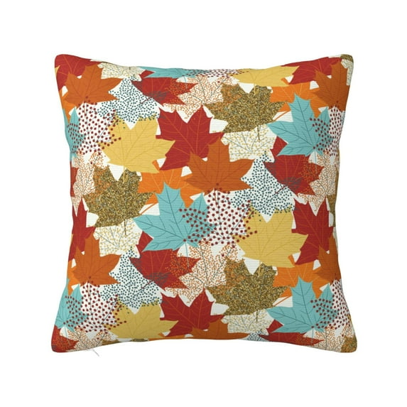 Honeii Fall Maple Leaves Print Throw Pillow, Square Decorative Pillow Forms Soft Fluffy Plump Pillow Decorative Pillow Inserts,Couch Pillows-20"x20"