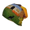 thumbnail image 1 of Honeii Fall Village Scenery Print Kids Knit Beanie Watch Hat ,Knit Cap for Boys and Girls, 1 of 7