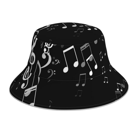 Honeii Falling Musical for Unisex Bucket Hat Waterproof Rain Hat Reversible Shiny Rave Bucket Hat for Concert Festival Boonie Cap