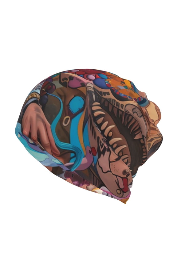 Fantasy Colorful Beast Print Winter Beanie Daily Hat - Thermal Polar Fleece Ski Running Hat Skull Cap for Men and Women,Beanie