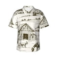 thumbnail image 1 of Honeii Farm Animals 2 Print Men’s Hawaiian Shirt,Classic Button-Down Short Sleeve Shirt, for Beach, Vacation, and Outdoor Activities,3X-Large, 1 of 7