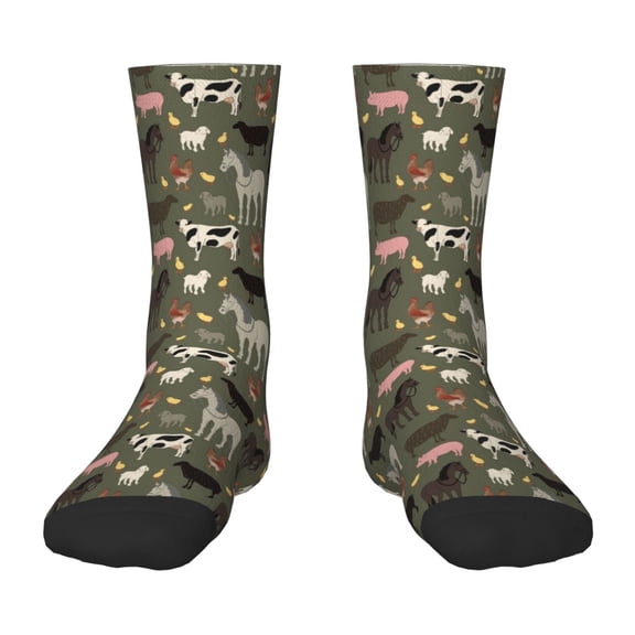 Honeii Farm Animals Print Children's Colorful Socks,Unisex Kids and Toddlers' Cushioned Sock,Kids Athletic Crew Socks,for Everyday Wear and Sports