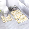 thumbnail image 1 of Honeii Farm Bee Cute Honey Pattern Bathroom Anti-Skid Pad Bathroom Mat Vintage Seamless Pattern Not-Slip Toilet Rug Set, 1 of 6