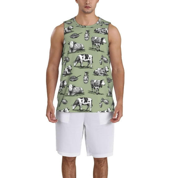 Honeii Farm Cows print basktball shirt for men and women, Unisex basketball jersey for Theme party-X-Large