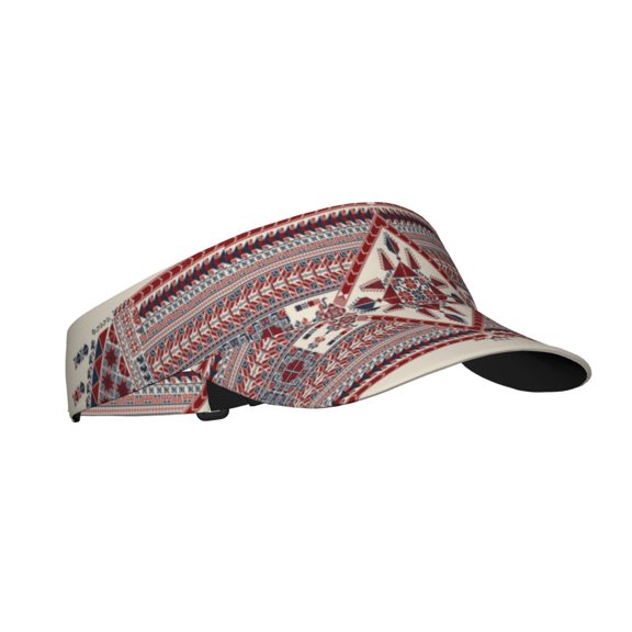 Honeii Fashion Tatreez Print Adult Sunscreen Visor Cap, Adjustable Sun Protection Hat,Sun Visor Hats,UV Protection Outdoor Sports Golf Running Sun Caps