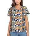 thumbnail image 1 of Honeii Fashionable Paisley Print Women's Classic V-Neck T-Shirt,Womens Fashion Tops,Stylish Everyday Top for Women, Casual Summer Spring Outfits Clothes-Medium, 1 of 5