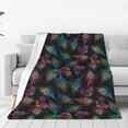 thumbnail image 1 of Honeii Feathers And Butterflies Print Fleece Blanket - Throw Blanket for Bed, Sofa, Couch, Camping, and Travel , Microplush Ultra Soft Warm Blanket-40"x30", 1 of 7