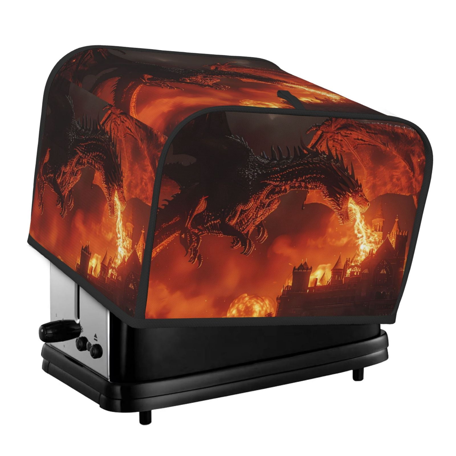 Honeii Fiery Dragons Castle Attack Print 4 slice Toaster Cover, Two ...