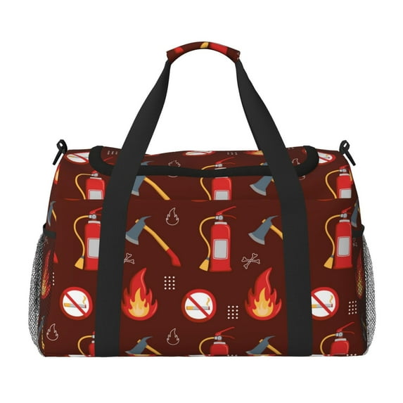 Honeii Fire Extinguisher Print Gym Bag,Carry on Weekender Overnight Bag, Travel Duffel Bags, Personal Item Travel Bag,Tote Bag,Workout Dance Bag