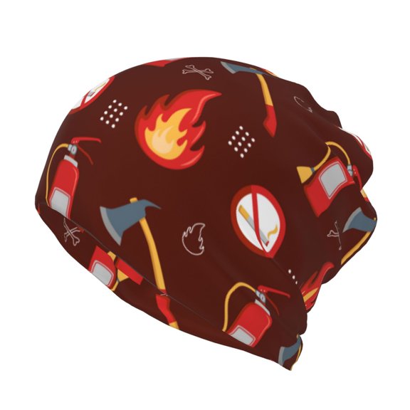 Honeii Fire Extinguisher Print Winter Beanie Daily Hat - Thermal Polar Fleece Ski Running Hat Skull Cap for Men and Women,Beanie