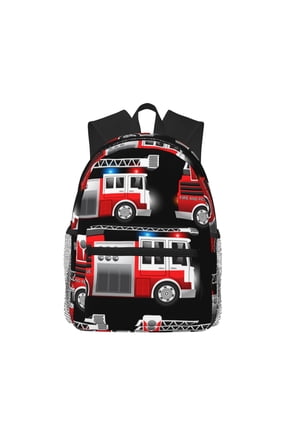 Fire and Rescue Truck Print School Backpack,Casual Lightweight Travel Rucksack Daypack,Backpacks for College High
