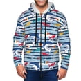 thumbnail image 1 of Honeii Fish And Shark Print Hoodies for Men, Pullover & Full Zip, Breathable Zip up Hoodie, Sweatshirt-Medium, 1 of 5