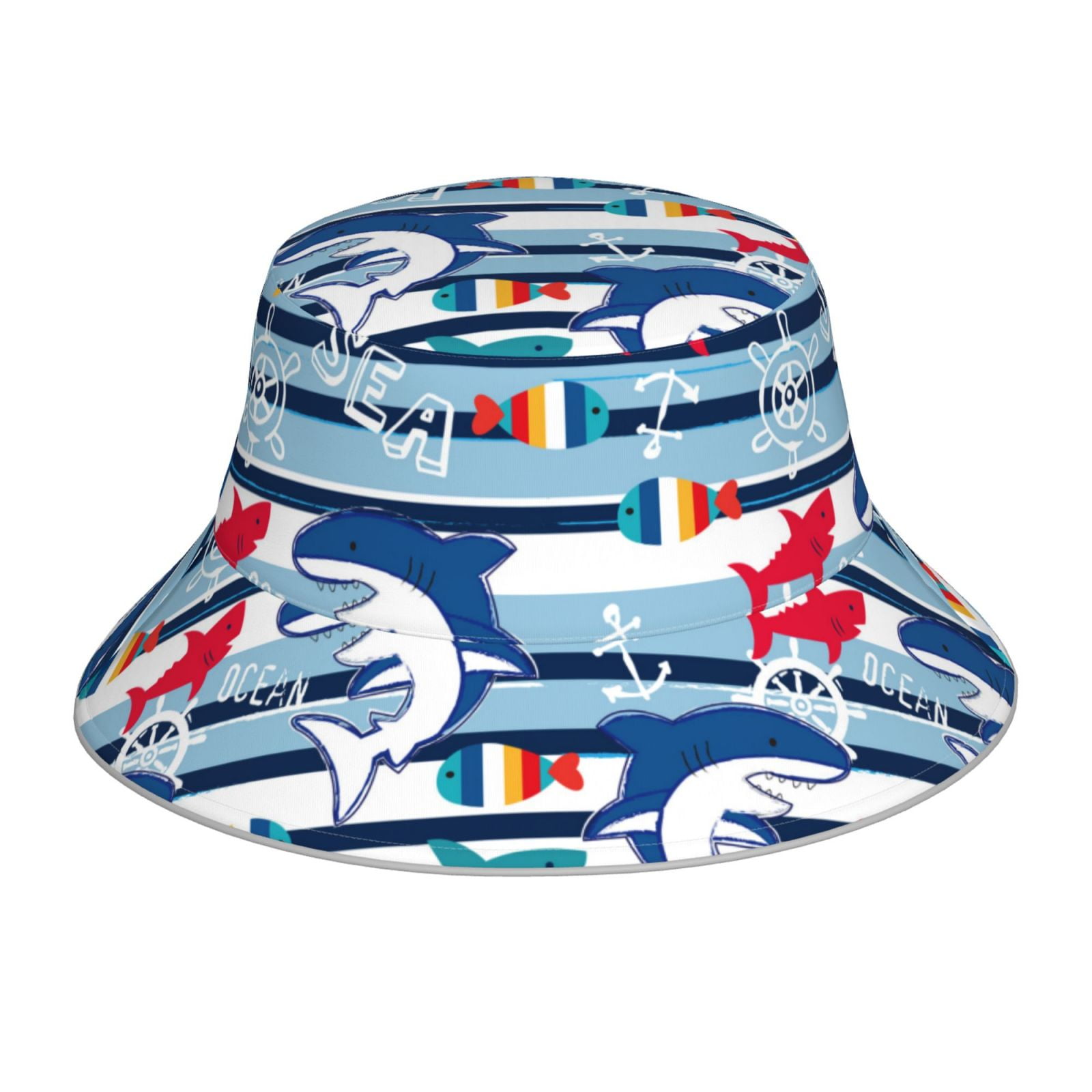 Honeii Fish And Shark for Unisex Bucket Hat Waterproof Rain Hat ...