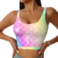 thumbnail image 1 of Honeii Fish Scale patten Workout Crop Tank Top for Women Yoga Tank Tops Athletic Sports Shirts Exercise Undershirts,Sports Bra,Sports vest-Medium, 1 of 8