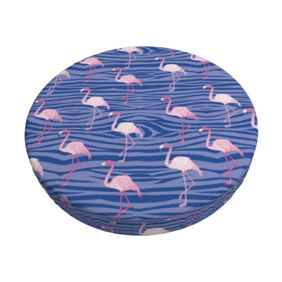 Honeii Flamingo Bar Stool Covers – Perfect Fit for 12" to 14" Round Stools, Crease-Resistant, Stretchy, Washable & Dustproof Seat Slipcovers-12 inch