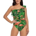 thumbnail image 1 of Honeii Flamingo for women's one-piece swimsuit featuring a chic one-shoulder design experience elegance and style in the water-XX-Large, 1 of 6