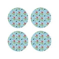 thumbnail image 1 of Honeii Flamingos And Tropical Plants Print Leather Coaster Set of 4, Ideal for Safeguarding Your Furniture from Drinks Spills and Effortless Cleanup-Round Shape, 1 of 6