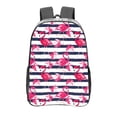 thumbnail image 1 of Honeii Flamingos Print Clear Backpack Heavy Duty Transparent Bag 17" See Through BookBag for Women Men Adults Work Festival Sports Travel, 1 of 7