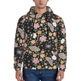 thumbnail image 1 of Honeii Floral Insects Pattern Mens Hoodies Men's Loose Sleeve Sweatshirt,Pullover Hooded Sweatshirt for Men,Essentials Hoodie-4X-Large, 1 of 7