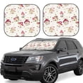 thumbnail image 1 of Honeii Floral Mushroom Print Foldable Car Sun Shade for Windshield, 2-Piece UV Protection Shade, Protects Car Interior, Ideal for Cars, Trucks, SUVs-Small, 1 of 6