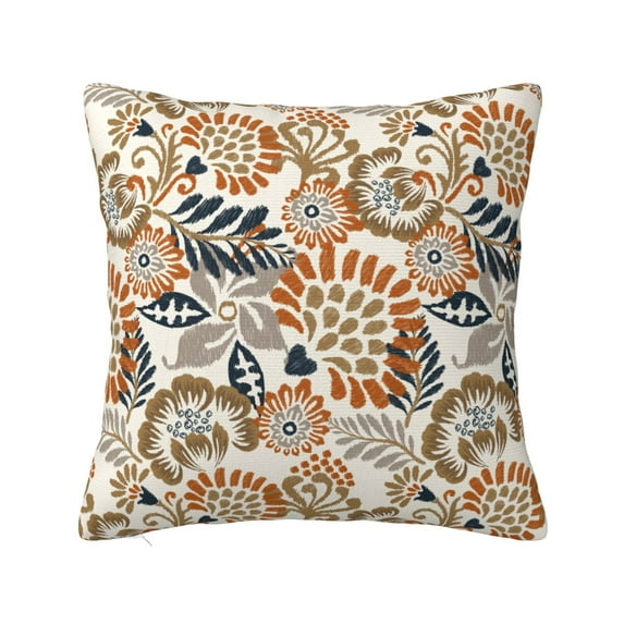 Honeii Floral Paisley Print Throw Pillow, Square Decorative Pillow Forms Soft Fluffy Plump Pillow Decorative Pillow Inserts,Couch Pillows-18"x18"