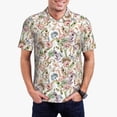 thumbnail image 1 of Honeii Floral Print Polo Shirt, A Classic Short-Sleeved, Button-Down Golf Shirt for Men,Mens Polo Shirts Short Sleeve-Medium, 1 of 6