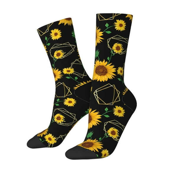 Honeii Flower (2) Print Adult Socks,Crew Socks,Casual Calf Socks,Daily Wear Socks for Men & Women, Perfect for Sports, Casual and Everyday Use