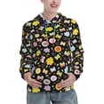 thumbnail image 1 of Honeii Flower Butterfly Pattern Womens Oversized Hoodies Long Sleeve Sweatshirts Pullover Fall Outfits with Pocket-Large, 1 of 7
