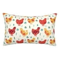 thumbnail image 1 of Honeii Flower Chicken Print Pillow Cases,Plush Throw Pillow Covers,Decorative Pillowcase for Sofa, Couch, Living Room-16"x24", 1 of 6