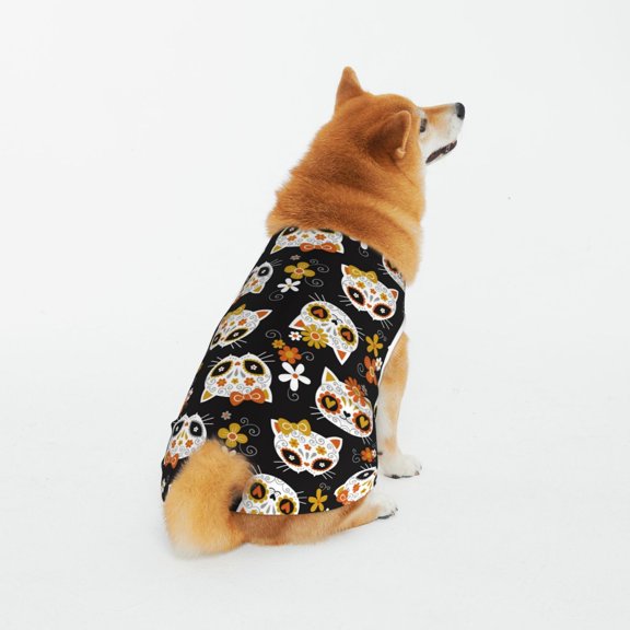Honeii Flower Fox Pattern 100% Cotton Dog Clothes Dog Costumes Doggie Shirts Puppy Shirt Pet Vest Tank Top Cat Tee-3X-Large