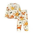 thumbnail image 1 of Honeii Flower Fox print Women's Pajama Sets Long Sleeve Button Down Sleepwear Nightwear Soft Pjs Lounge Sets-XX-Large, 1 of 7
