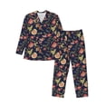 thumbnail image 1 of Honeii Flower Pattern Mens Pajamas Set,2pcs Men's Lounge Long Sleeve Sleep Shirt and Pajama Bottoms Sleepwear Set,Mens Pjs Sets-X-Large, 1 of 7