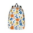 thumbnail image 1 of Honeii Flower Print Canvas College Laptop Backpack, Durable Rucksack Travel Notebook Bag School Backpack Book Bag for Men Women-Small, 1 of 7