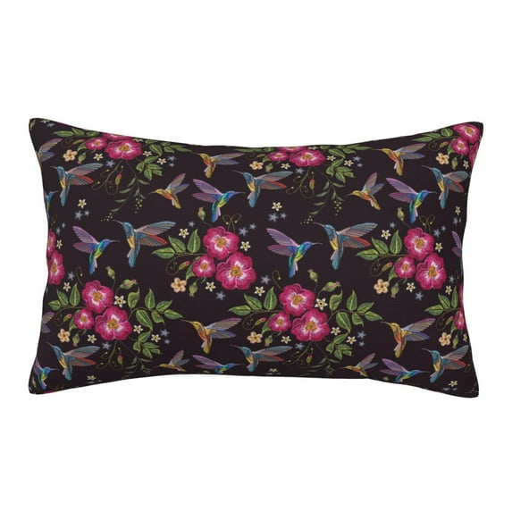 Honeii Flowers And Humming Bird1 Pattern Decorative Throw Pillow Case - Elevate Your Couch, Sofa, or Bed with Stylish Home Decor-20"x30"