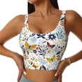 thumbnail image 1 of Honeii Flowers Butterfly patten Workout Crop Tank Top for Women Yoga Tank Tops Athletic Sports Shirts Exercise Undershirts,Sports Bra,Sports vest-, 1 of 8