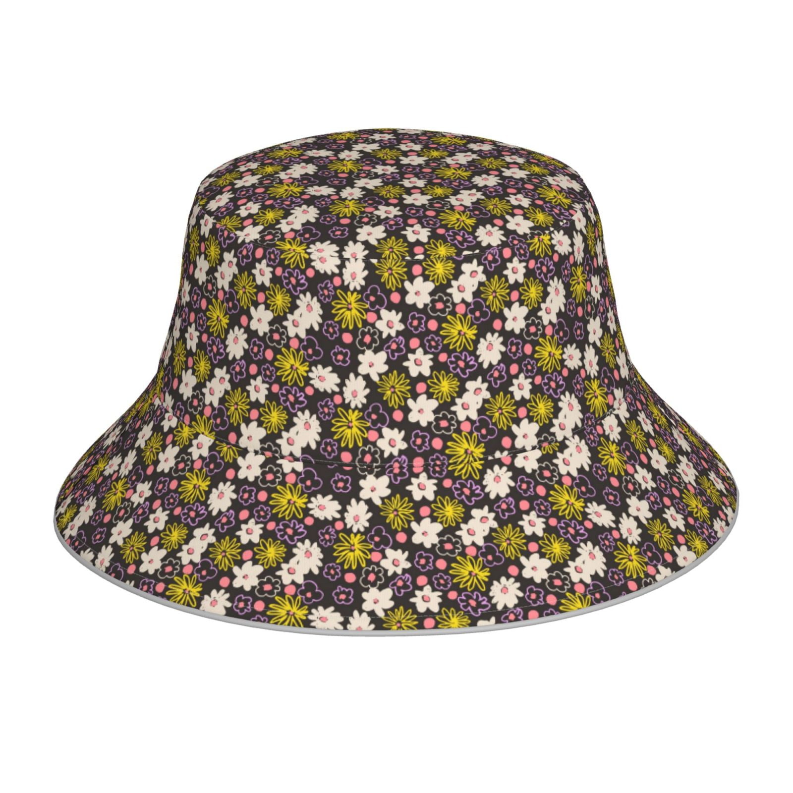 Honeii Flowers Daisy for Unisex Bucket Hat Waterproof Rain Hat ...