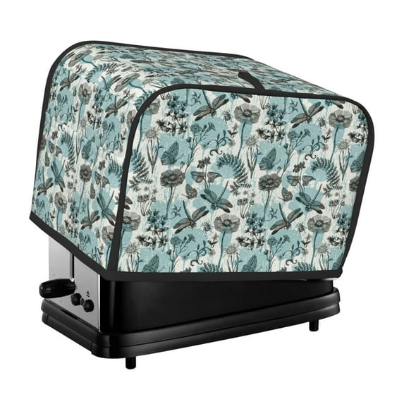 Honeii Flowers In Vintage Print 2 slice Toaster Cover, Two Slice Toaster Dust-proof Cover For Kitchen Small Appliance and Fingerprint Protection
