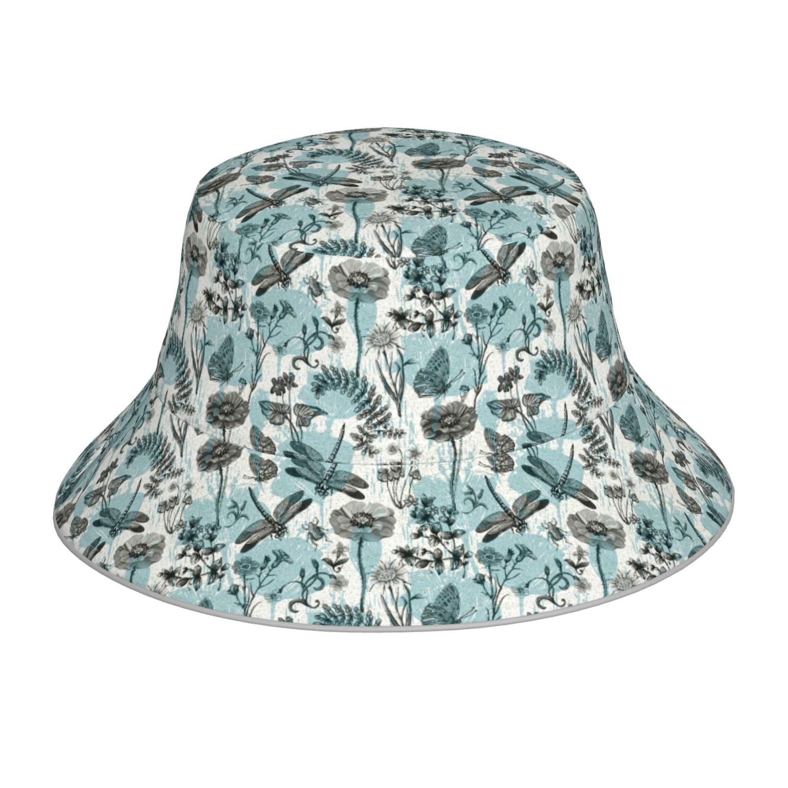 Honeii Flowers In Vintage for Unisex Bucket Hat Waterproof Rain Hat ...